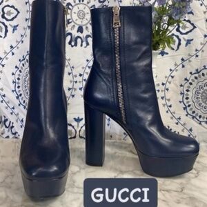 Gucci Leather Platform Boots